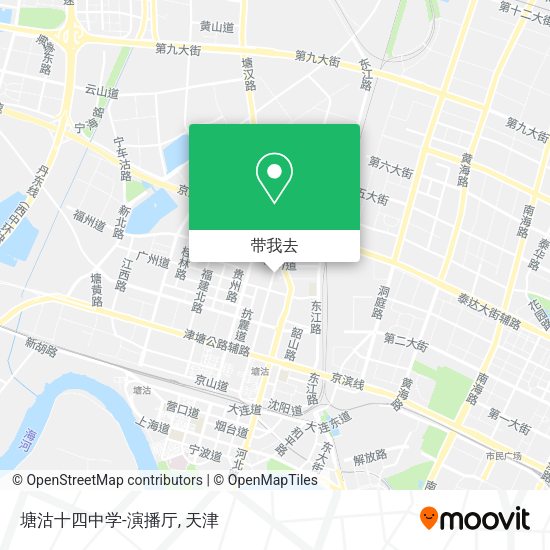 塘沽十四中学-演播厅地图