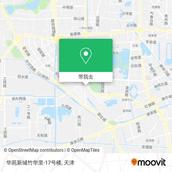 华苑新城竹华里-17号楼地图