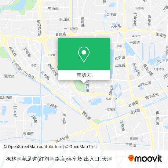 枫林南苑足道(红旗南路店)停车场-出入口地图