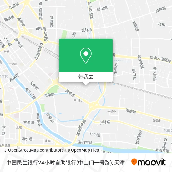 中国民生银行24小时自助银行(中山门一号路)地图