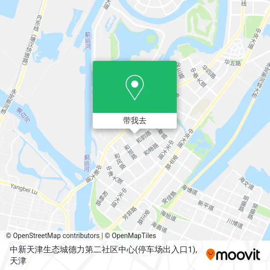 中新天津生态城德力第二社区中心(停车场出入口1)地图