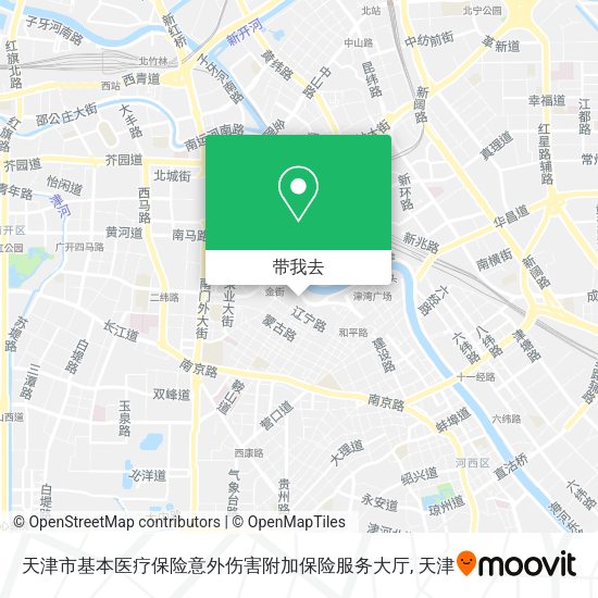 天津市基本医疗保险意外伤害附加保险服务大厅地图