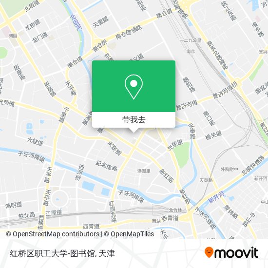 红桥区职工大学-图书馆地图