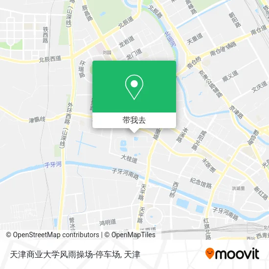 天津商业大学风雨操场-停车场地图