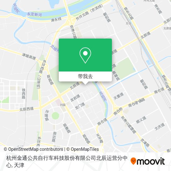 杭州金通公共自行车科技股份有限公司北辰运营分中心地图