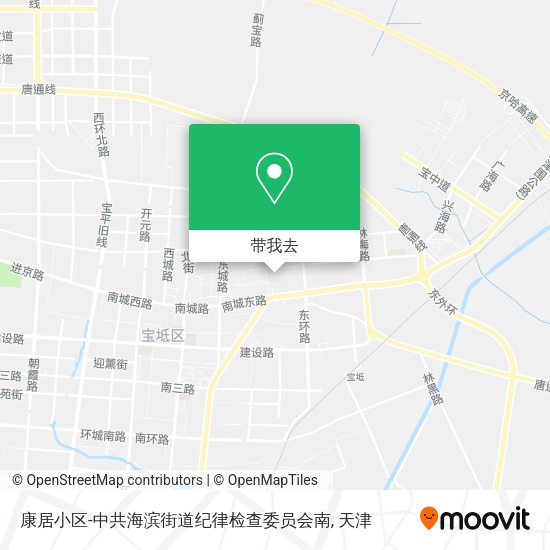 康居小区-中共海滨街道纪律检查委员会南地图