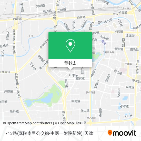713路(嘉陵南里公交站-中医一附院新院)地图