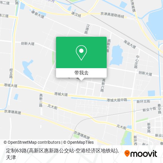 定制63路(高新区惠新路公交站-空港经济区地铁站)地图