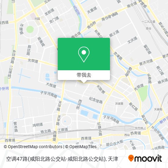 空调47路(咸阳北路公交站-咸阳北路公交站)地图
