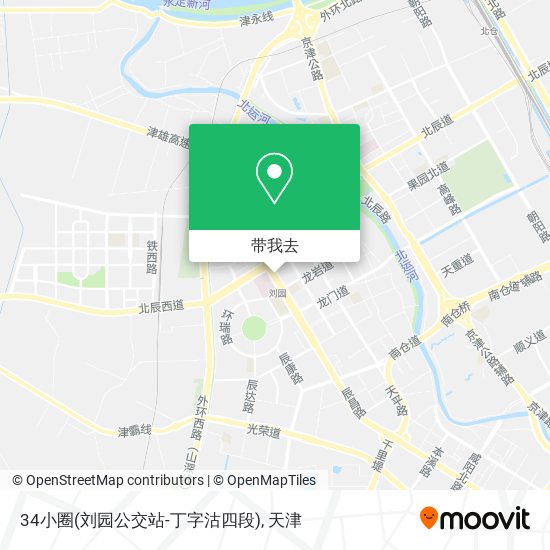 34小圈(刘园公交站-丁字沽四段)地图
