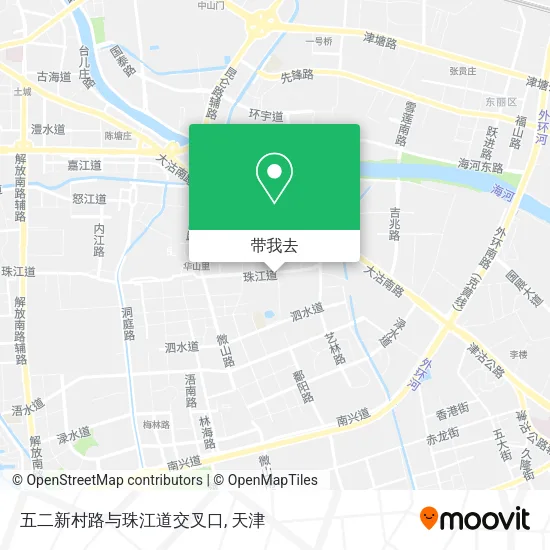 五二新村路与珠江道交叉口地图