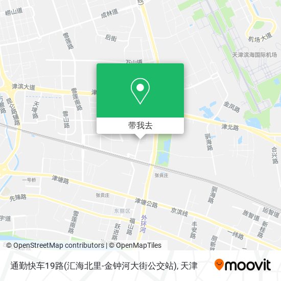 通勤快车19路(汇海北里-金钟河大街公交站)地图