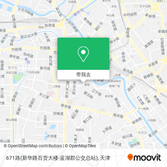 671路(新华路百货大楼-蓝湖郡公交总站)地图