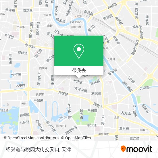 绍兴道与桃园大街交叉口地图