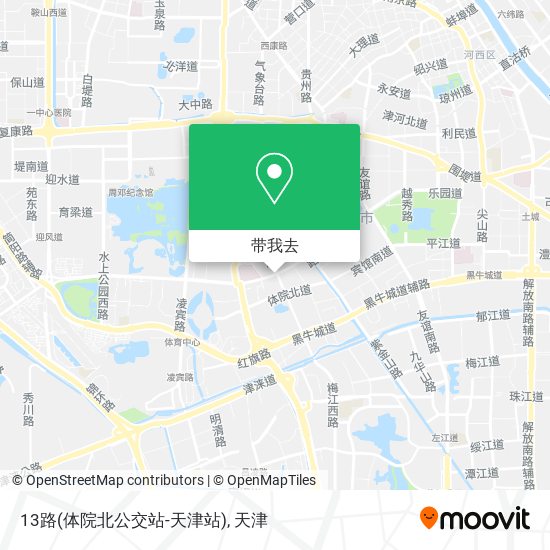 13路(体院北公交站-天津站)地图