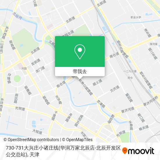 730-731大兴庄小诸庄线(华润万家北辰店-北辰开发区公交总站)地图