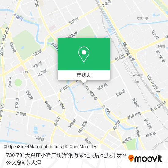 730-731大兴庄小诸庄线(华润万家北辰店-北辰开发区公交总站)地图