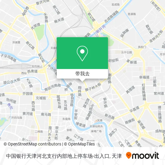 中国银行天津河北支行内部地上停车场-出入口地图