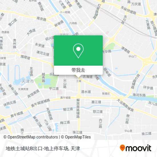 地铁土城站B出口-地上停车场地图