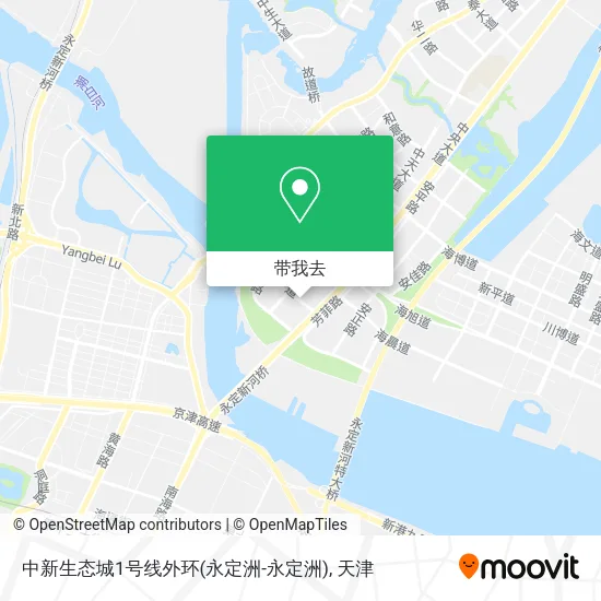 中新生态城1号线外环(永定洲-永定洲)地图
