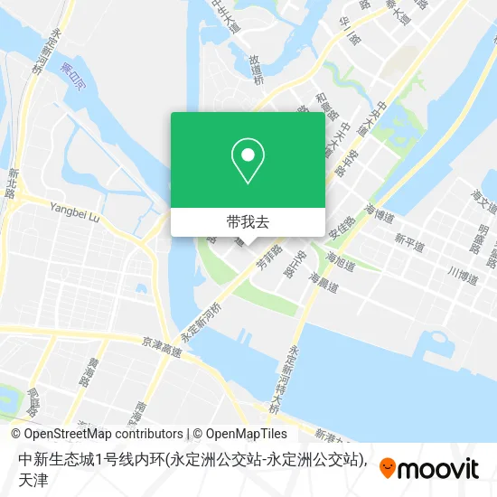 中新生态城1号线内环(永定洲公交站-永定洲公交站)地图