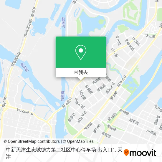 中新天津生态城德力第二社区中心停车场-出入口1地图