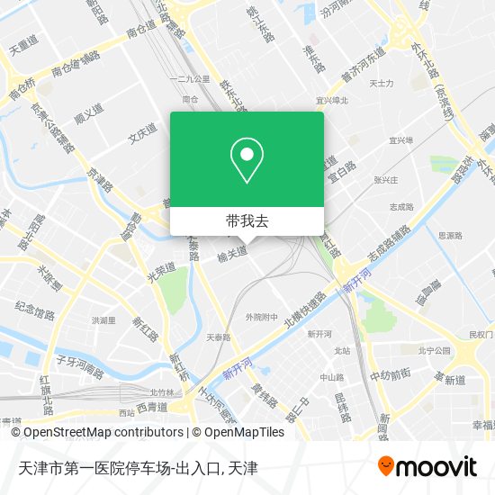 天津市第一医院停车场-出入口地图