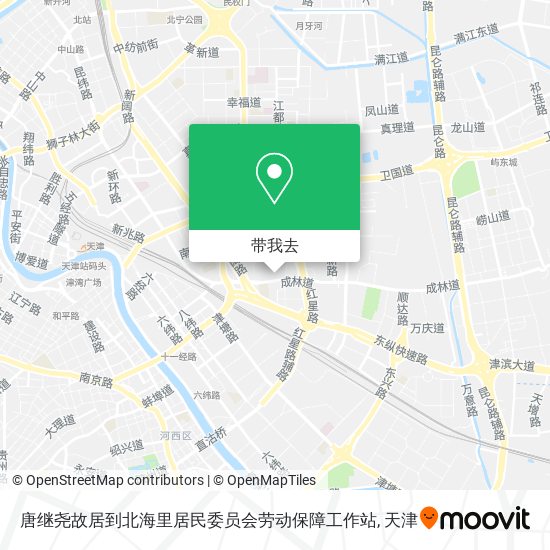 唐继尧故居到北海里居民委员会劳动保障工作站地图