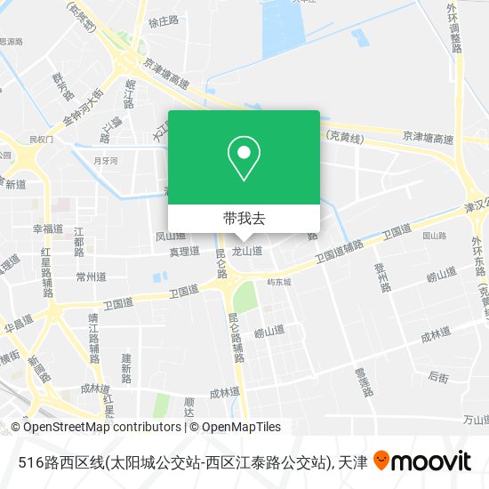516路西区线(太阳城公交站-西区江泰路公交站)地图