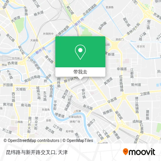 昆纬路与新开路交叉口地图