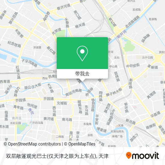 双层敞篷观光巴士(仅天津之眼为上车点)地图