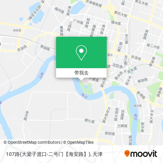 107路(大梁子渡口-二号门【海安路】)地图