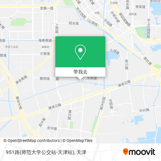 951路(师范大学公交站-天津站)地图