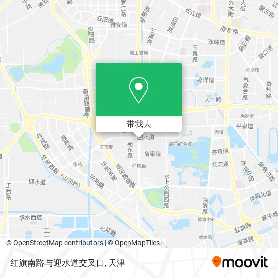 红旗南路与迎水道交叉口地图