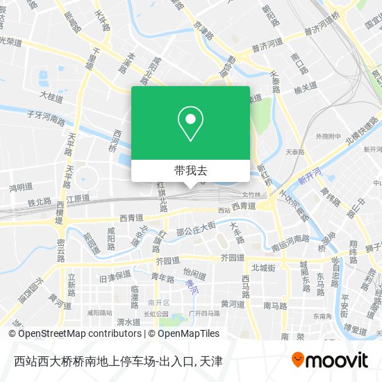 西站西大桥桥南地上停车场-出入口地图