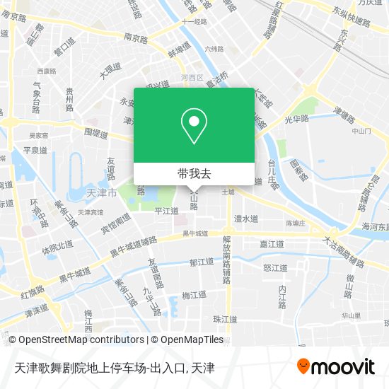 天津歌舞剧院地上停车场-出入口地图