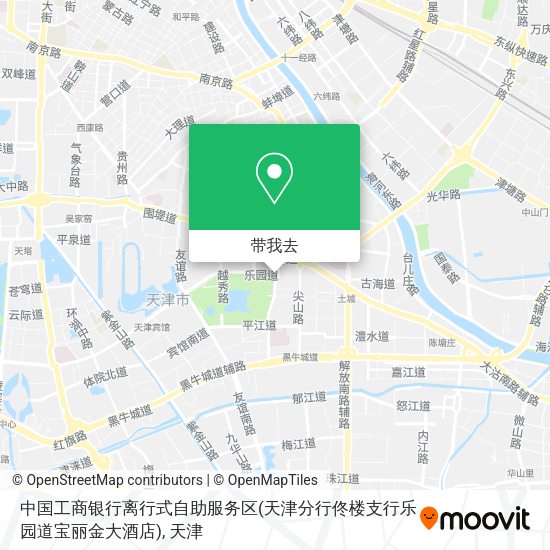 中国工商银行离行式自助服务区(天津分行佟楼支行乐园道宝丽金大酒店)地图