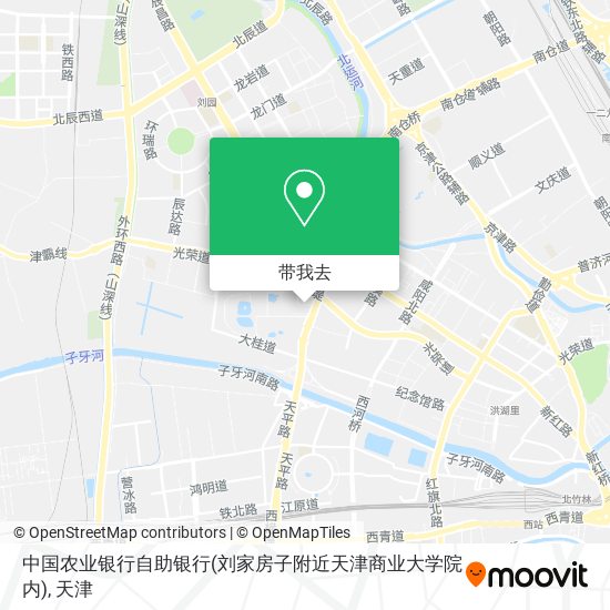 中国农业银行自助银行(刘家房子附近天津商业大学院内)地图
