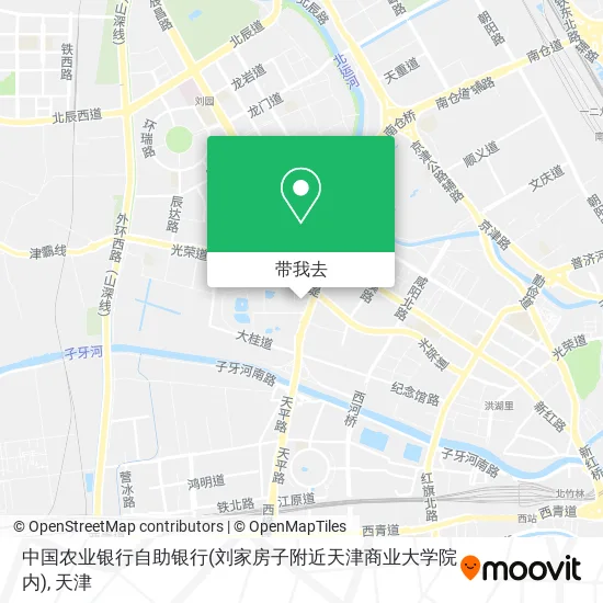 中国农业银行自助银行(刘家房子附近天津商业大学院内)地图