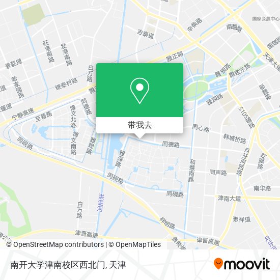 南开大学津南校区西北门地图