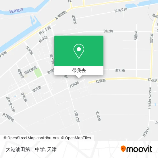 大港油田第二中学地图