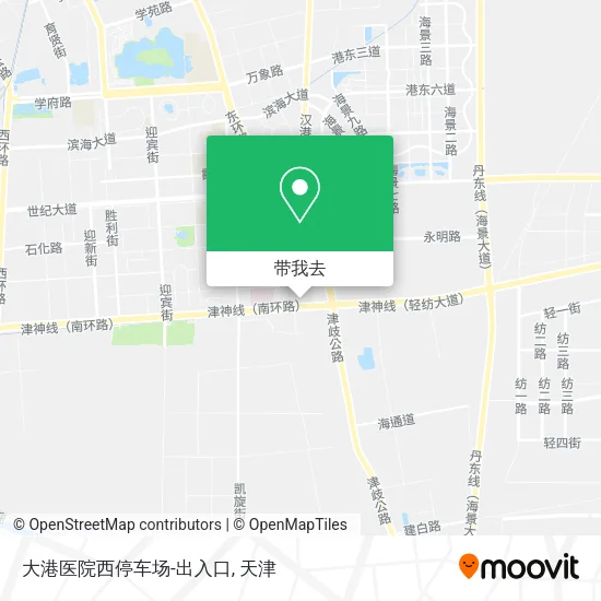 大港医院西停车场-出入口地图