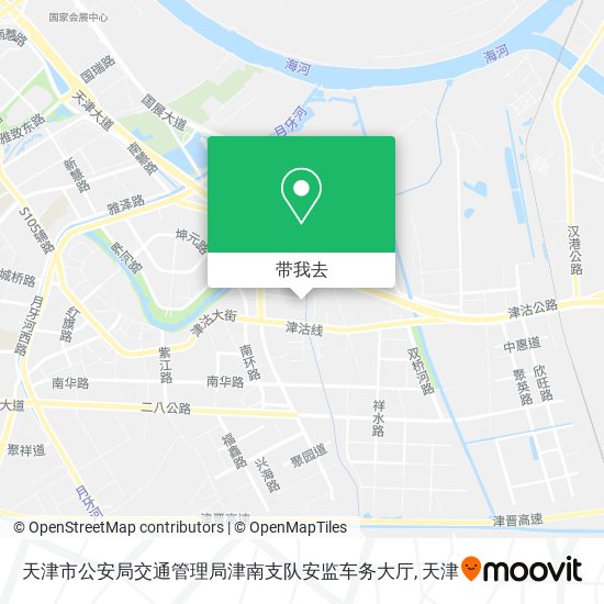 天津市公安局交通管理局津南支队安监车务大厅地图