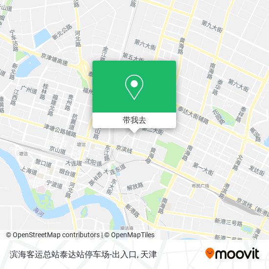 滨海客运总站泰达站停车场-出入口地图