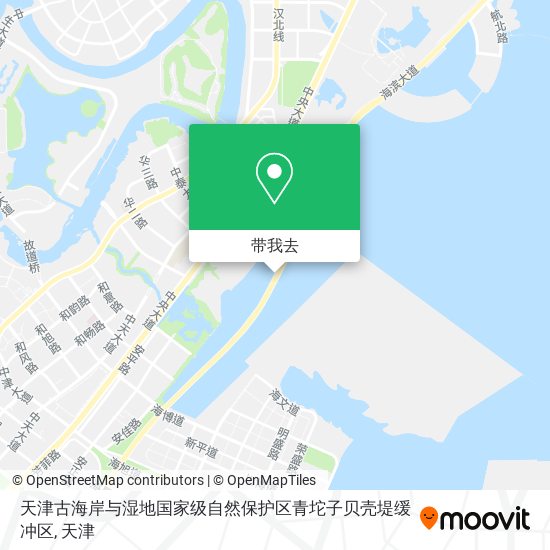 天津古海岸与湿地国家级自然保护区青坨子贝壳堤缓冲区地图