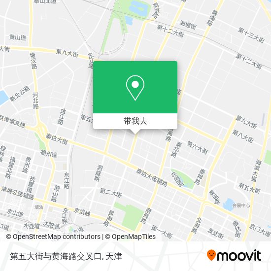 第五大街与黄海路交叉口地图