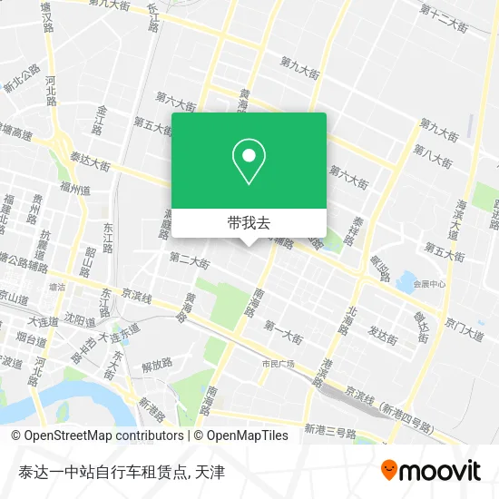 泰达一中站自行车租赁点地图