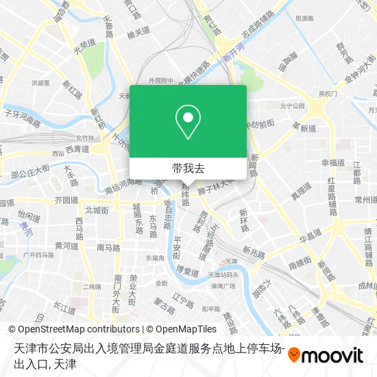 天津市公安局出入境管理局金庭道服务点地上停车场-出入口地图