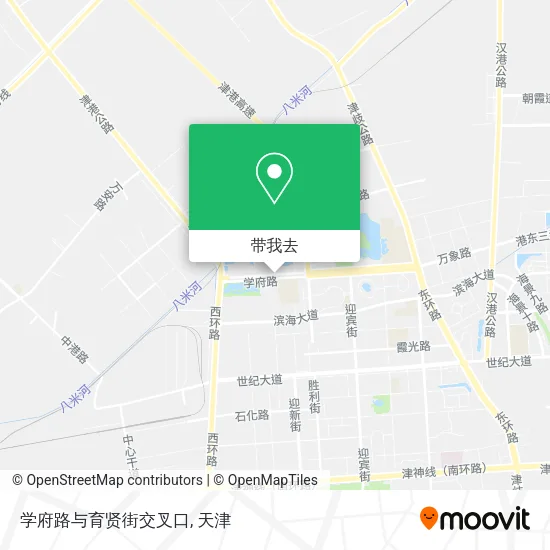 学府路与育贤街交叉口地图