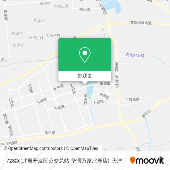 728路(北辰开发区公交总站-华润万家北辰店)地图